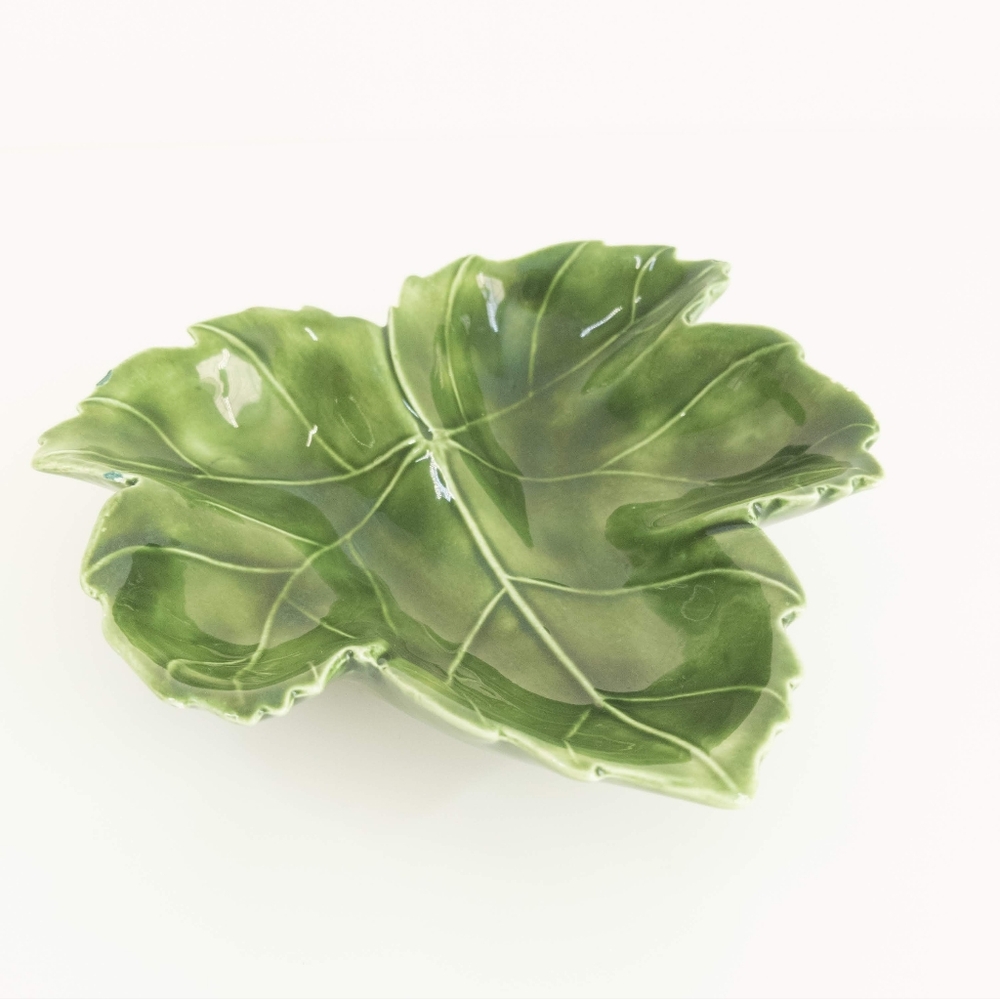 Vintage Hand made Ceramic Leaf Trinket Dish